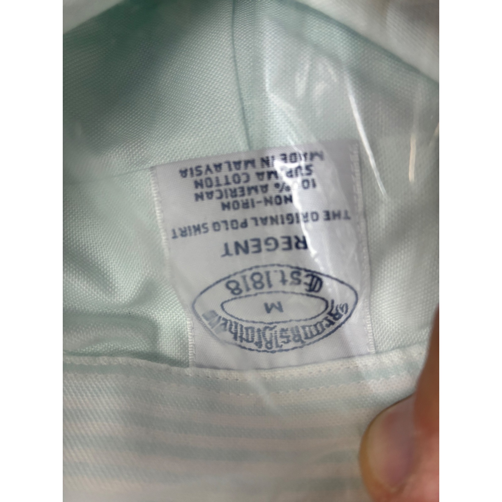 Brooks Brothers Mens Regent Fit Non-Iron Supima Cotton Shirt Light Blue Med New